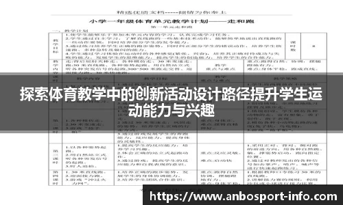 探索体育教学中的创新活动设计路径提升学生运动能力与兴趣